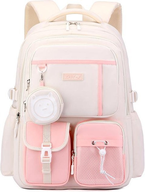 Leichter Schulrucksack von Fancy Style Studio für Kinder und Teenager in Weiß - Bild 1