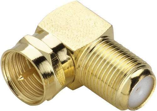 Renkforce RF-4196994 F-Winkelverbinder vergoldet mit F-Stecker und F-Buchse in Gold - Bild 1