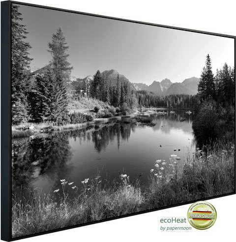 papermoon EcoHeat Infrarotheizung Landschaft Schwarz Weiss Matt-Effekt mit App-Steuerung und Überhitzungsschutz - Bild 1