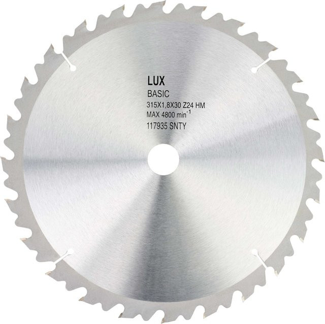 LUX-TOOLS HM-Kreissägeblatt für Holz mit 24 Zähnen, Durchmesser: 315 mm, Farbe: Silber - Bild 1