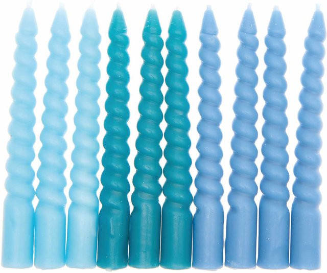 Rico Design Spiralkerzen Smokey Blau Mix, Durchmesser: 1,2 cm, Höhe: 10 cm - Bild 1