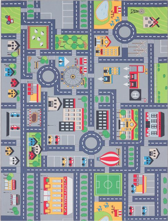 Kinderteppich Bini Grau für das Kinderzimmer B/B: 80 x 150 cm