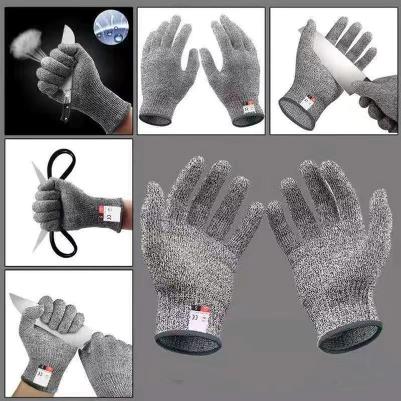 Schnittfeste Handschuhe für Metzger aus silbernem Edelstahldraht-Metallgeflecht mit Schutzstufe 5, stichfest und schnittfest - Bild 2