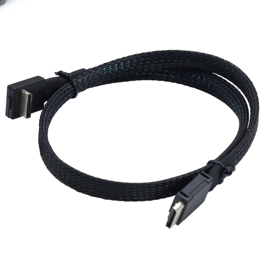 OcuLink PCIe SFF-8611 4i 42P auf OcuLink SFF-8611 4I 90 Grad SSD-Datenkabel in Schwarz - Bild 2