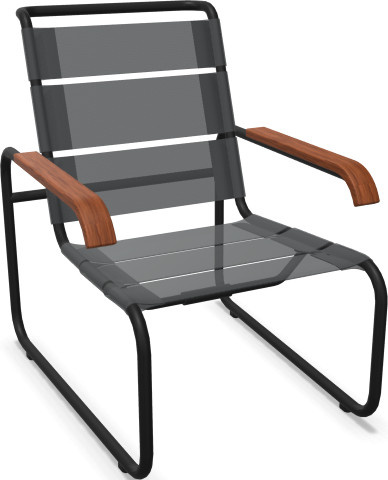Thonet S 35 N All Seasons Freischwinger aus Stahlrohr in Schwarz mit Textilene-Bezug - Bild 1