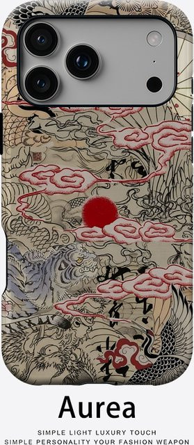 Potdemiel Handyhülle mit Oriental Tattoo Motiv für iPhone 17 16 15 14 13 Pro Max Plus, magnetisches Double-Layer Tough Case, Multicolour - Bild 1