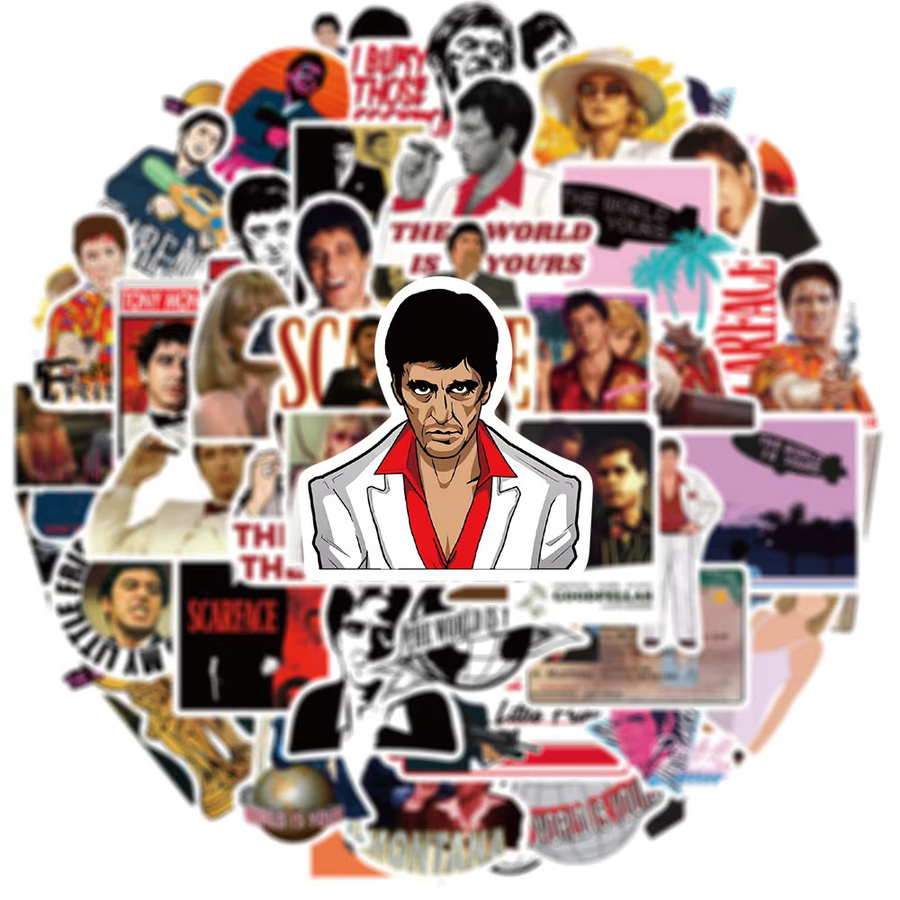 Scarface Aufkleber, Cartoon, Bunt / Mehrfarbig, Kunststoff - Bild 5