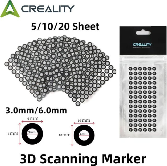 Creality 3D-Scanmarker Tracking-Punkt Referenzpunktmarker für 3D-Scanner in 3.0 mm und 6.0 mm als diffuse Reflexionsmarker - Bild 1