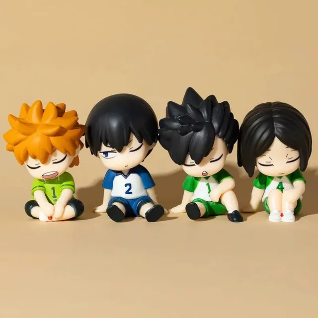 4-teiliges Bandai Haikyuu V5 Anime-Figuren Set mit schlafenden Hinata Shoyo und Kageyama Tobio Modellen in Multicolor - Bild 1