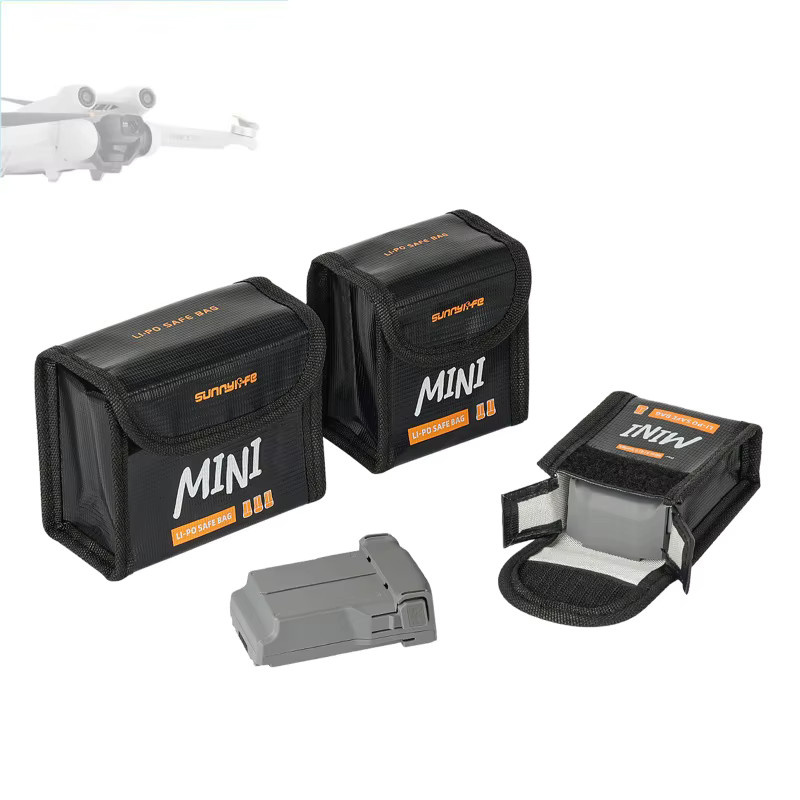 DIXSG Explosionsgeschützte Tasche für DJI Mini 5, 4, 3 Pro Lithium-Batterien, Schutzhülle für Flugbatterien, Farbe: Schwarz - Bild 3