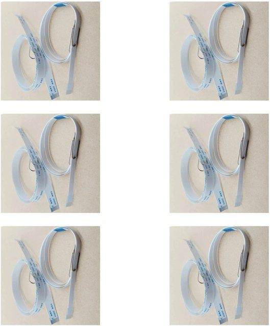 6er-Set Scanner-Kopf-Motor-Kabel in Weiß passend für Epson ET 2803, ET 2821, ET 2864, ET 2980, ET 2870U, ET 2820, ET 4800 und ET 2950U, ET 2876 - Bild 1