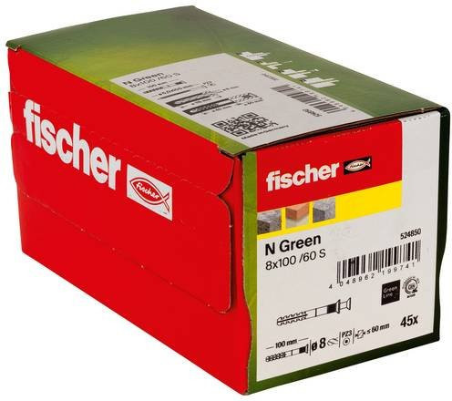 Fischer Nageldübel aus Nylon in Multicolor, verzinkt, Länge: 100 mm, Durchmesser: 8 mm, 45 Stück - Bild 1