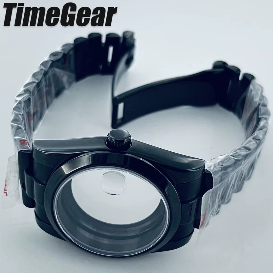 AETEEY Uhrengehäuse Edelstahl, Schwarz, 36mm/40mm, Präsidentenarmband - Bild 3