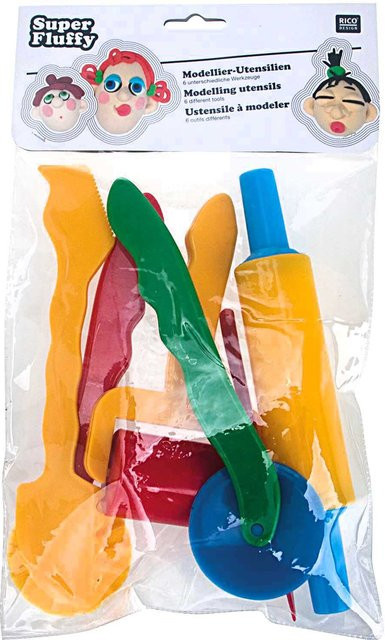 Rico Design Super Fluffy Utensilien Modelliermasse Bunt / Mehrfarbig Set - Bild 1