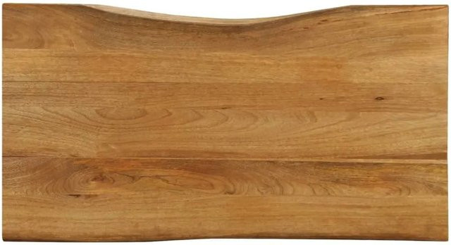 vidaXL Tischplatte aus Massivholz Mango mit Baumkante, Farbe: Braun, B/T/H: 100 x 60 x 2,5 cm - Bild 1