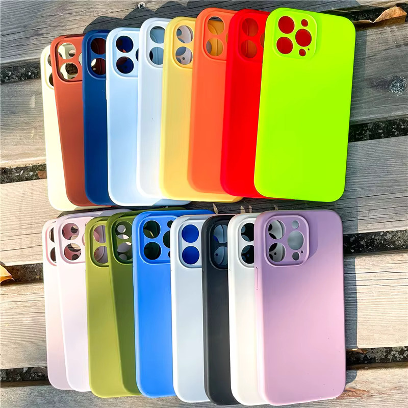 Neon Flüssigsilikon Schutzhülle mit Linsenschutz für Apple iPhone 17 16 15 14 13 12 11 Pro Max, Multicolor - Bild 1