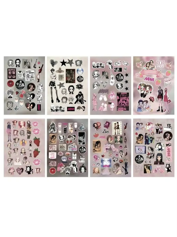 8 Stück Anime NANA Aufkleber Komatsu Süßes Mädchen für Scrapbooking, Telefon und Wasserflaschen, Mehrfarbig - Bild 2
