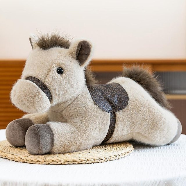 Bai Fen Bai Maskottchenpuppe Pony Plüschtier, 30cm, khaki - Bild 1
