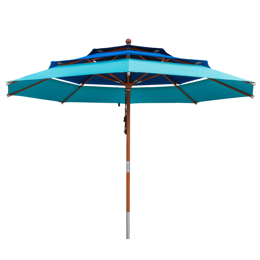 anndora Sonnenschirm blaue Brise, rund, Durchmesser: 300 cm, Farbe: Blau, 3 Etagen, UPF 50+ - Bild 1
