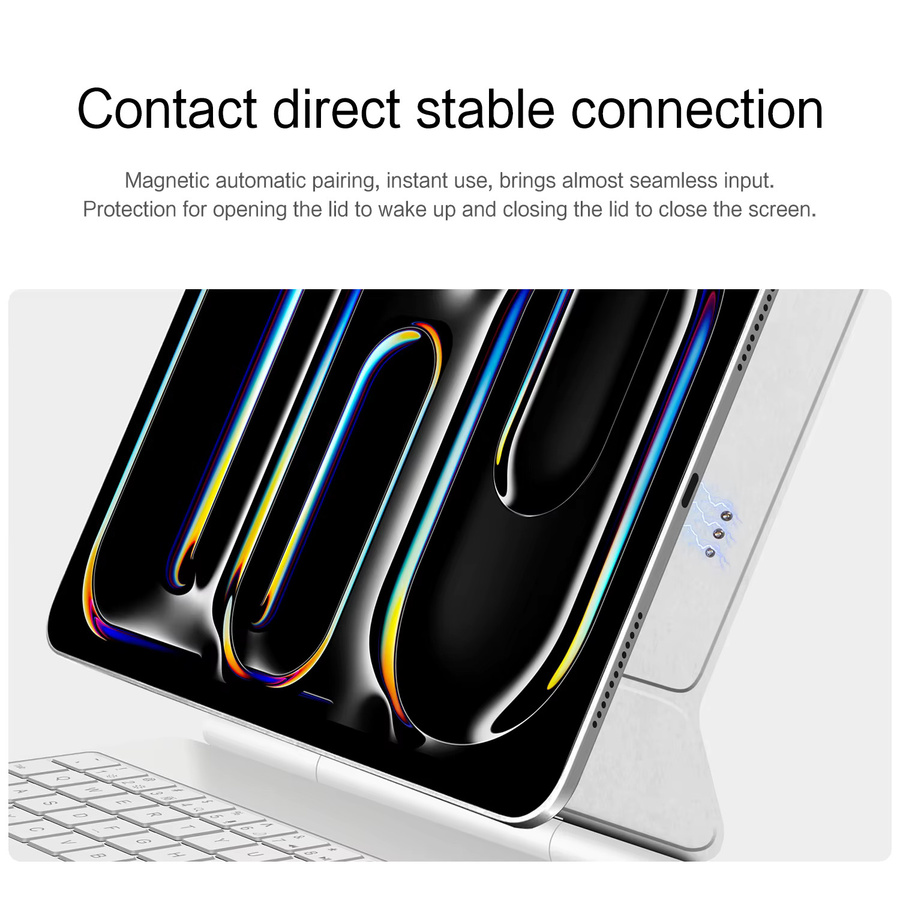 AJIUYU Smart Magic Keyboard Case für iPad Pro M5 11 und 13 Zoll 2025 sowie iPad Pro M4 11 und 13 Zoll 2024 mit Multi-Touch und Pogo Pin Reverse Charging in Schwarz - Bild 3