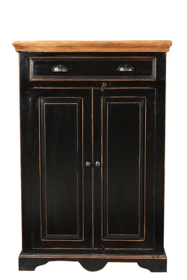 SIT Highboard CORSICA in Schwarz/Honig aus Mangoholz und MDF, B/T/H: 120 x 47 x 80 cm - Bild 1