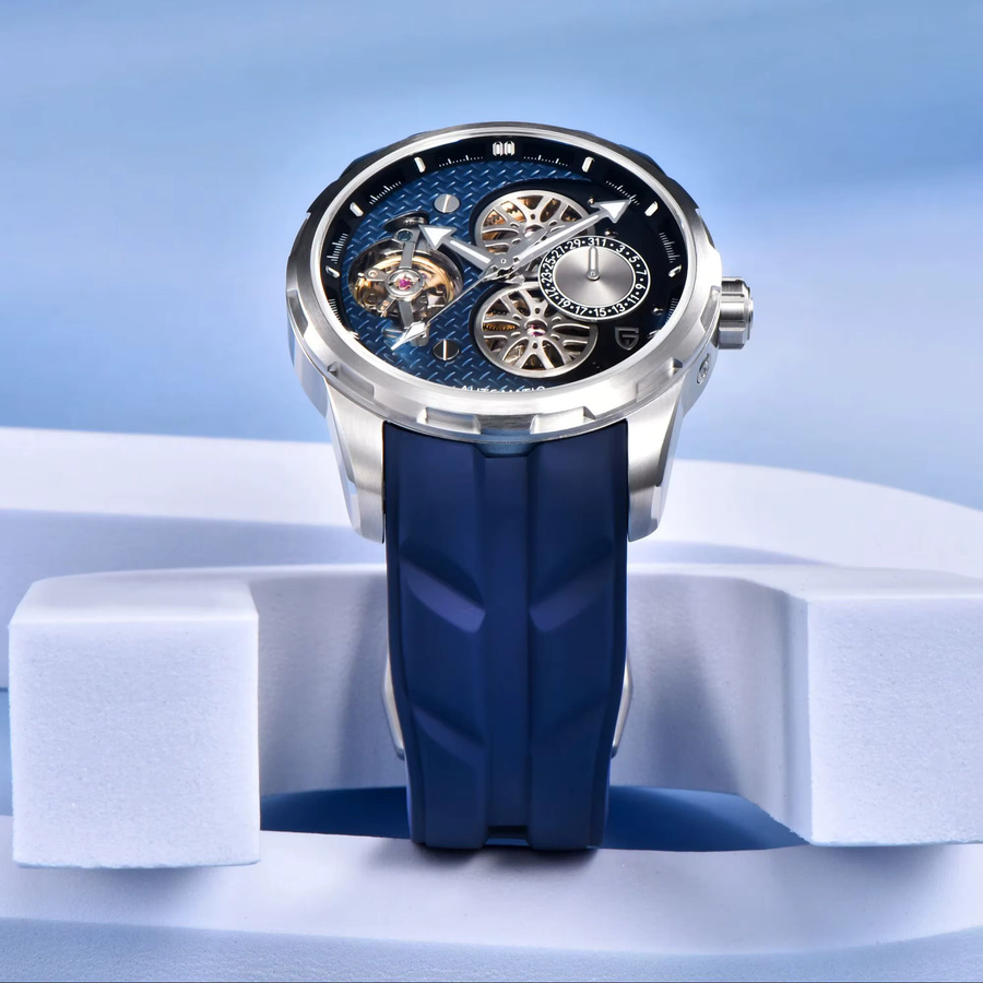 PAGANI DESIGN Armbanduhr, Automatik, Edelstahl, Blau, Saphirglas, 44 mm, Herren - Bild 3