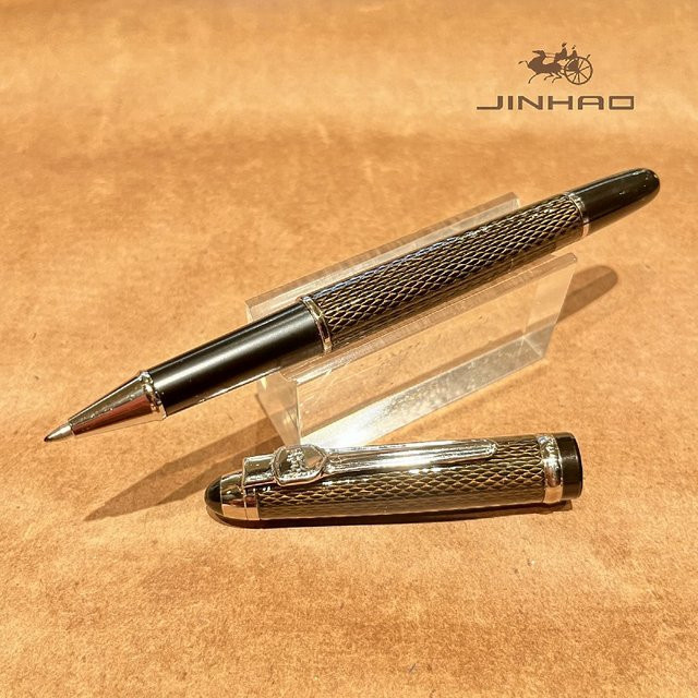 Jinhao 163 Kugelschreiber aus Metall in Schwarz und Gold für Profis und Sammler - Bild 1
