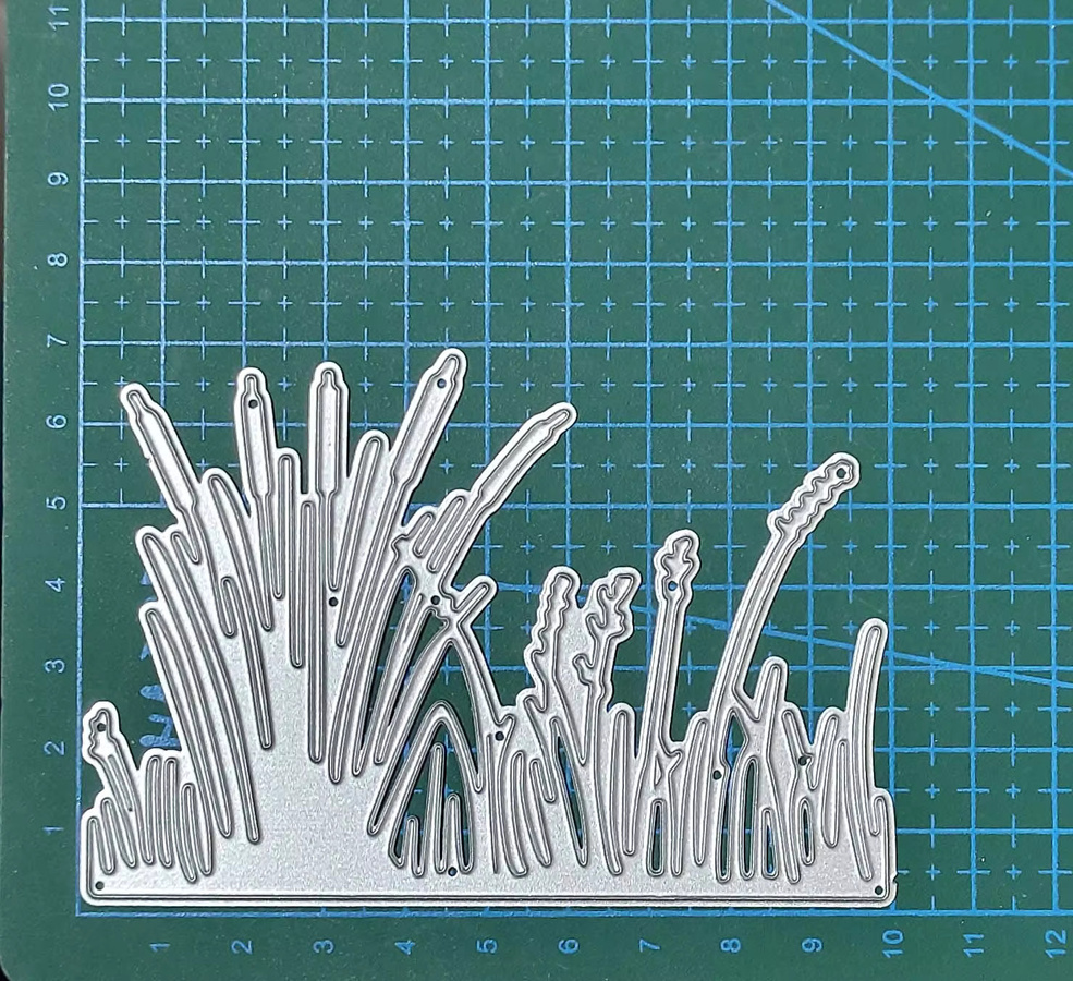 Metall-Stanzform Gras und Rasen in Silber für Papier-Handwerk und Bastelarbeiten - Bild 2