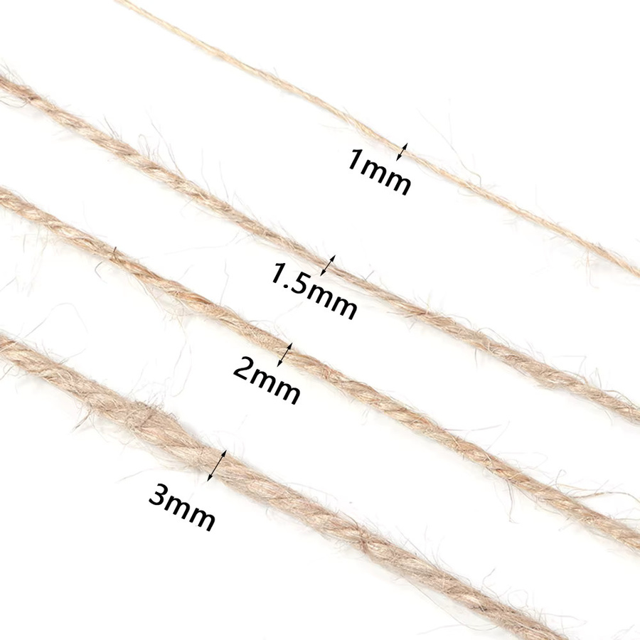 Natürliche Jute-Schnur in Beige für DIY-Bastelarbeiten, Hochzeiten und Dekoration, 100 Meter - Bild 2