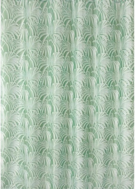 Euroshowers Duschvorhang aus Polyester in Grün mit 12 Metallösen, wasserdicht und antibakteriell, B: 180 cm, H: 200 cm - Bild 1
