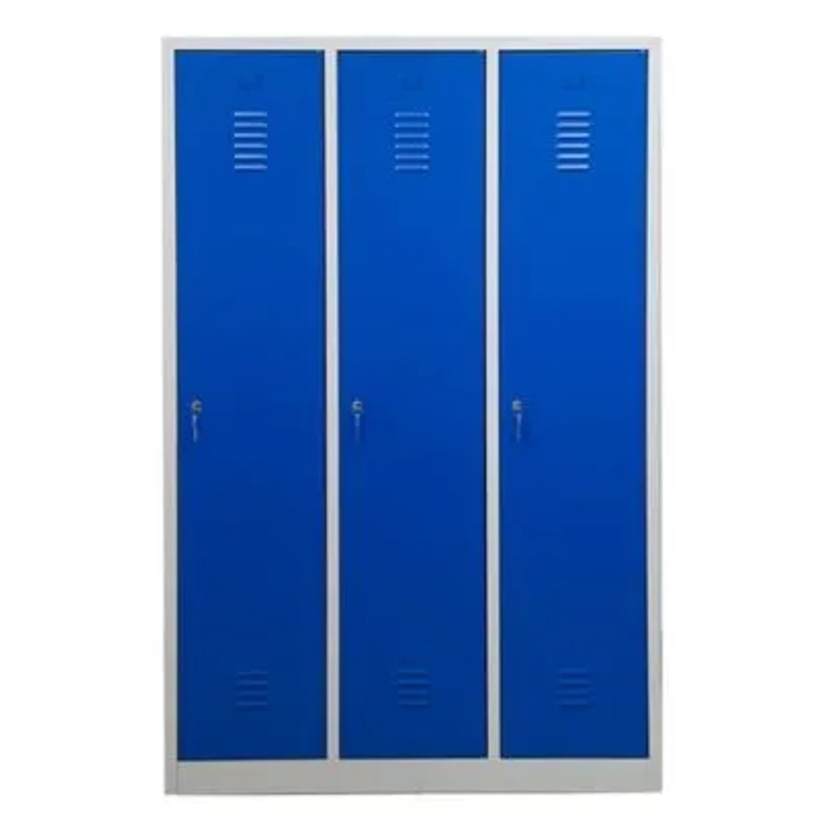 PROREGAL Garderobenspind Camel 3-Fach mit Pro-Aufteilung in Grau-Blau, H x B x T: 180 x 119 x 50 cm - Bild 2