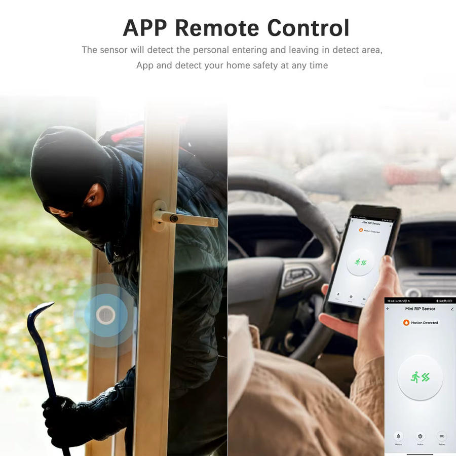 Scimagic-RC Zigbee PIR Bewegungsmelder für Tuya SmartLife, Infrarot-Sensor zur Einbrucherkennung in Weiß - Bild 5