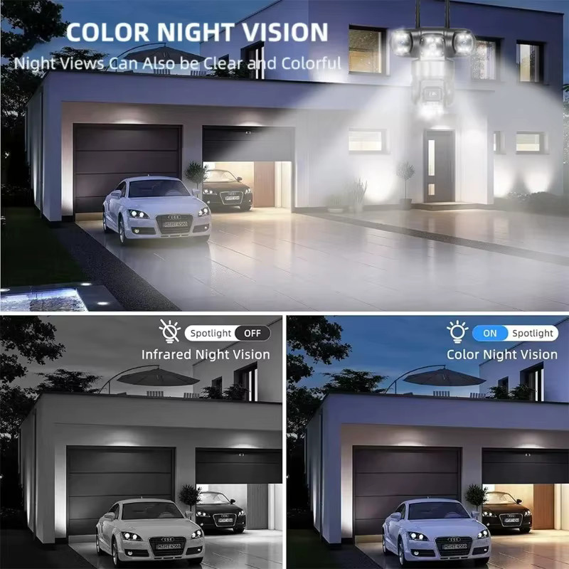 Multi-Objektiv 4G PTZ Kabellose CCTV-Kamera in Schwarz für die wetterfeste Smart Home Außenüberwachung mit Echtzeit-Fernvideoüberwachung - Bild 6
