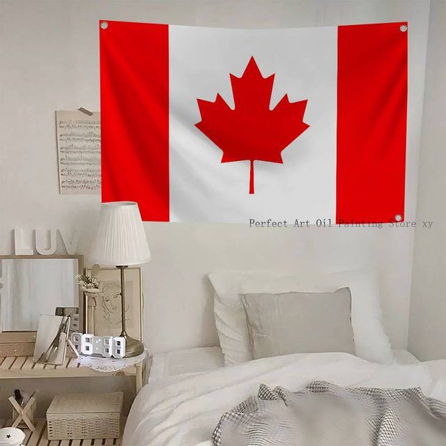 Kanada-Flagge als Banner aus rotem Polyester für die Outdoor-Dekoration und Raumästhetik - Bild 1