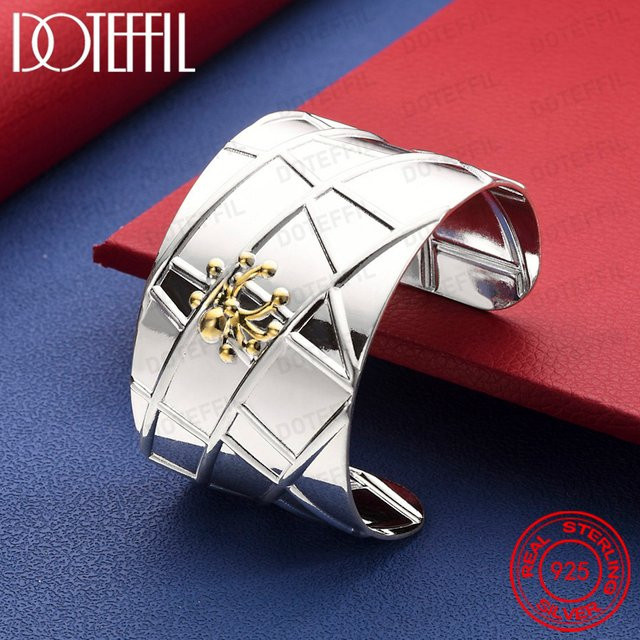 DOTEFFIL Armreif 925 Silber, Gold, 40 mm, Unisex - Bild 1