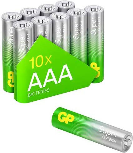 GP Super Micro AAA Alkali-Mangan Batterien 1,5V, 10er Packung, Silber - Bild 1