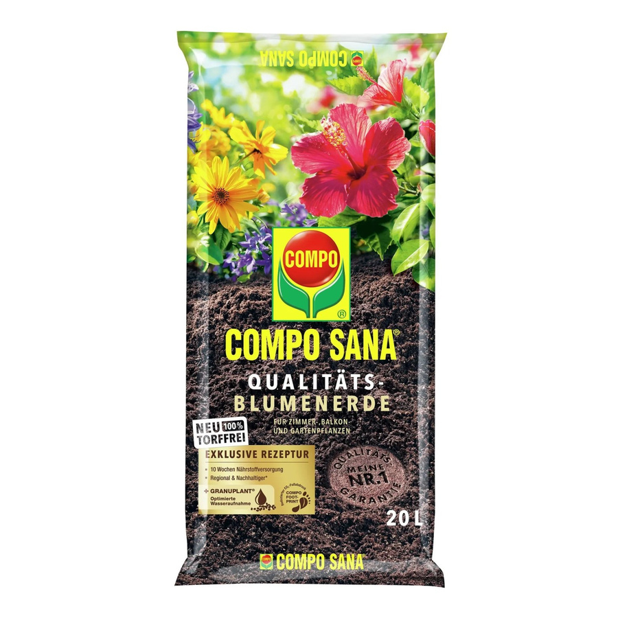 Compo Sana Qualitäts-Blumenerde torffrei mit Bimsstein für Zimmerpflanzen, Balkonpflanzen und Gartenpflanzen, 500 g - Bild 2