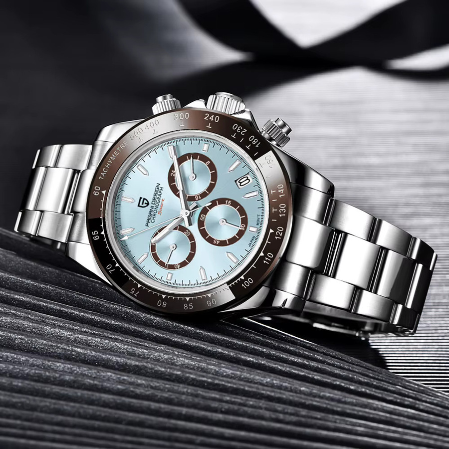PAGANI DESIGN Chronograph, Quarz, Edelstahl, Blau, Herren - Bild 4