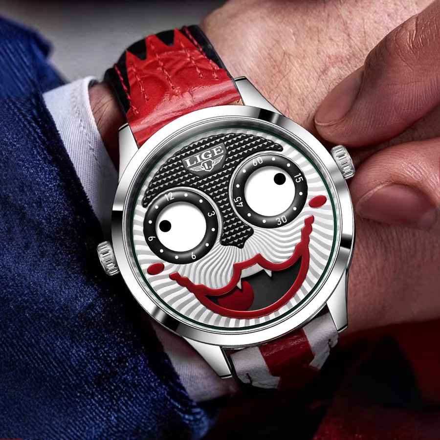 LIGE Armbanduhr Quarz, Leder, Grün, Herren - Bild 3