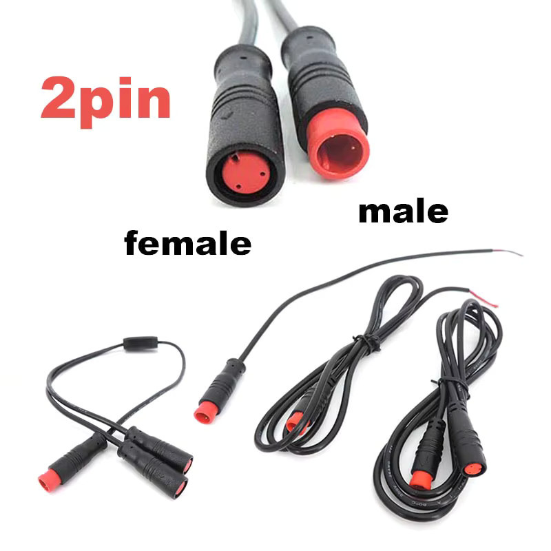 M8 2-Pin Kabelverlängerung mit wasserdichtem Stecker und Buchse in Schwarz - Bild 2