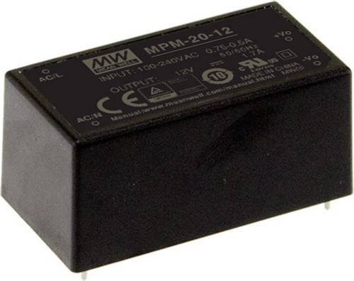 Mean Well MPM-20-5 AC/DC-Printnetzteil 5 V/DC 4A 20W in Schwarz - Bild 1