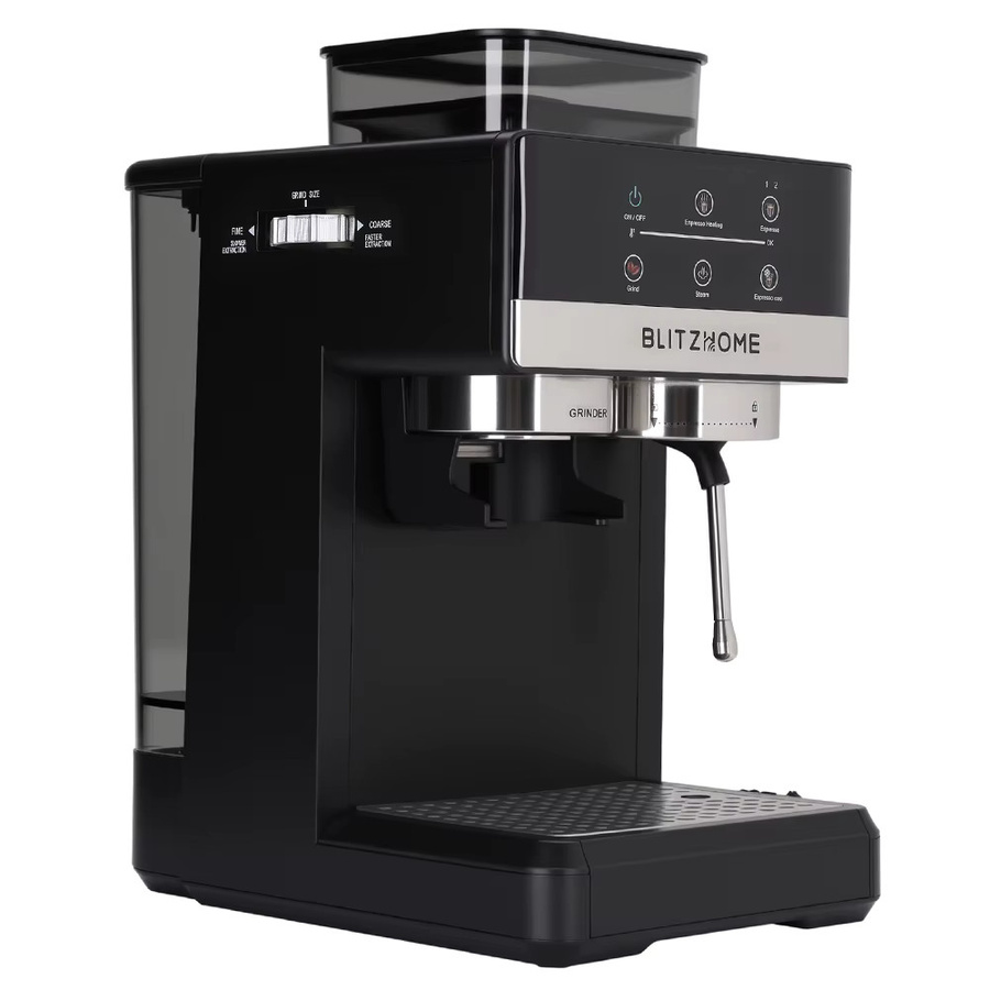 BlitzHome CM5520 Halbautomatische Espresso-Kaffeemaschine in Schwarz mit integriertem Mahlwerk, 1350W, 20 Bar und Touchscreen, 1,8l - Bild 3