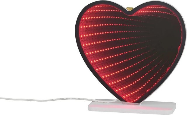 Reality LED Tischleuchte Coracon in Weiß mit Herzform und USB-Anschluss - Bild 1