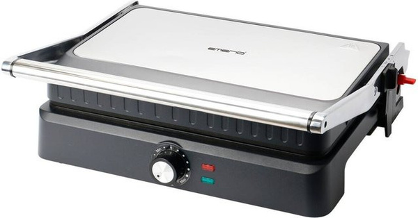 Emerio Kontaktgrill CG-130859.1 in Schwarz aus Metall, B/H/T: 39 x 14 x 34 cm