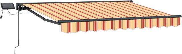 vidaXL Manueller Markisenrahmen mit LED-Beleuchtung aus Aluminium und Polyester, B: 250 cm, T: 200 cm, H: 195 cm - Bild 1
