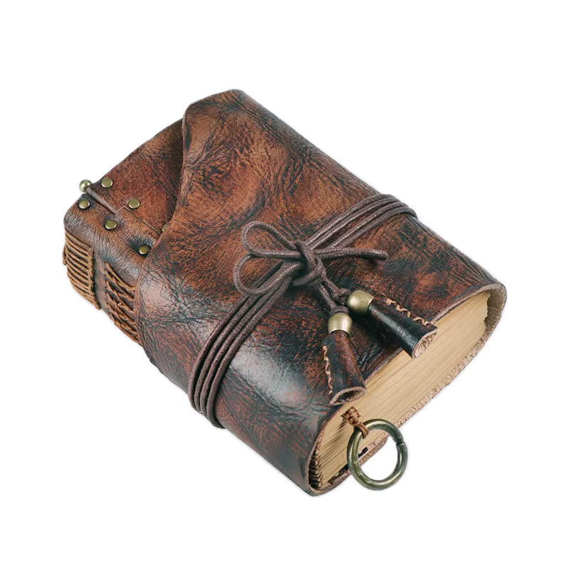 Handgemachtes Vintage Reise-Tagebuch aus echtem Leder in Braun - Bild 2