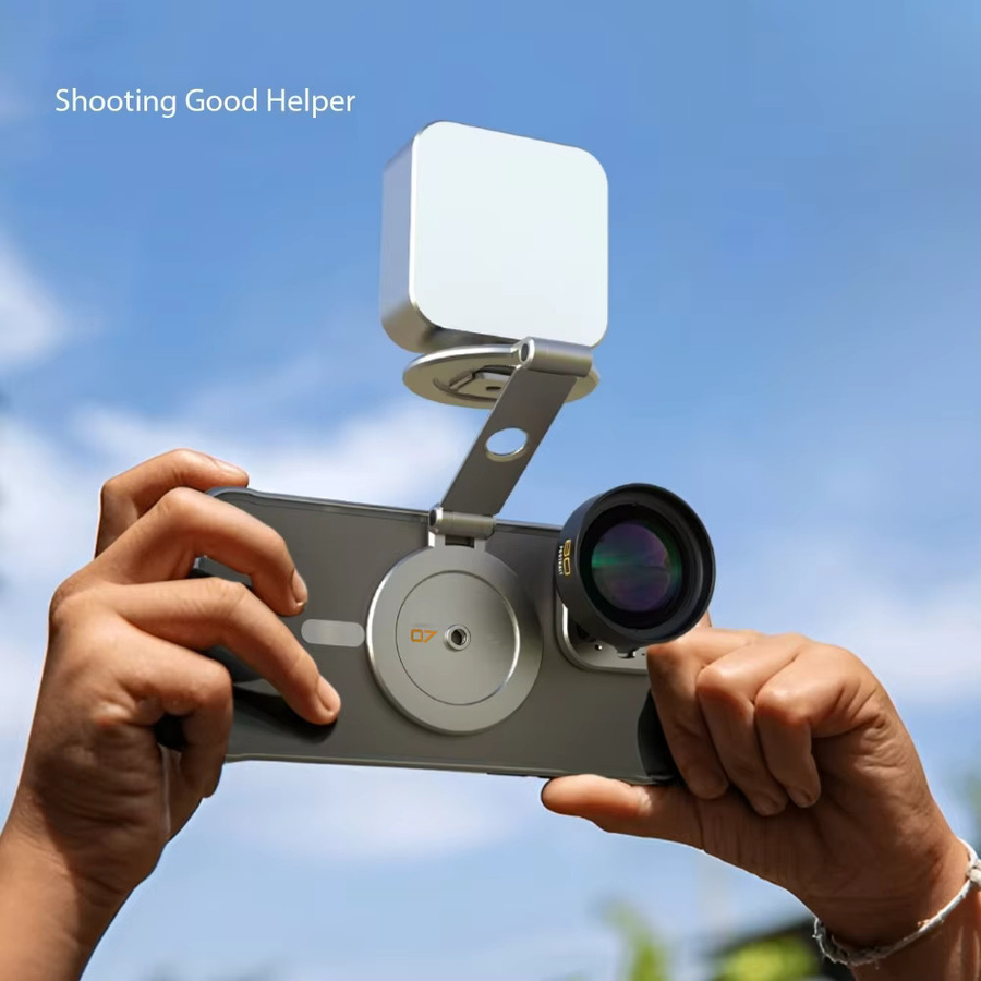 Fotorgear Doppelseitiger magnetischer Telefonhalter mit Kaltschuhhalterung für iPhone, faltbarer Fotografie-Telefonständer - Bild 3