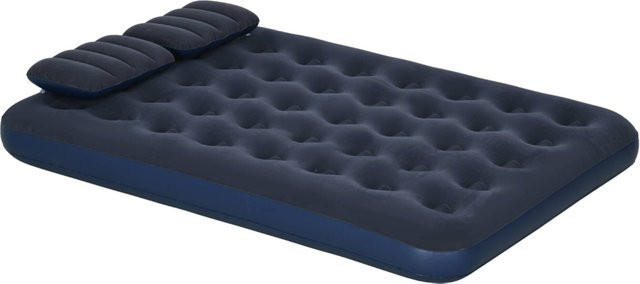 Outsunny Luftbett Doppel-Luftmatratze mit Handpumpe und Kopfkissen, Blau, B/T/H: 203 x 152 x 22 cm - Bild 3