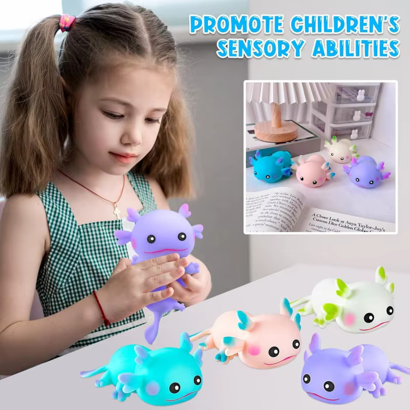 Axolotl Squishy Stressball, Mini-Axolotl, Fidget-Spielzeug, multicolour - Bild 3