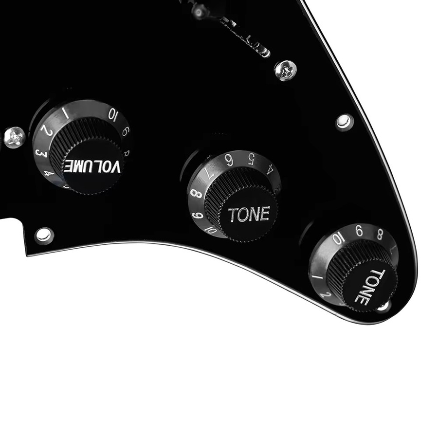 Irin E-Gitarre Schlagbrett mit vorverdrahteten Single Coil Pickups in Schwarz für FD ST Stil Gitarren, 11-Loch-Design - Bild 5